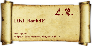Lihi Markó névjegykártya